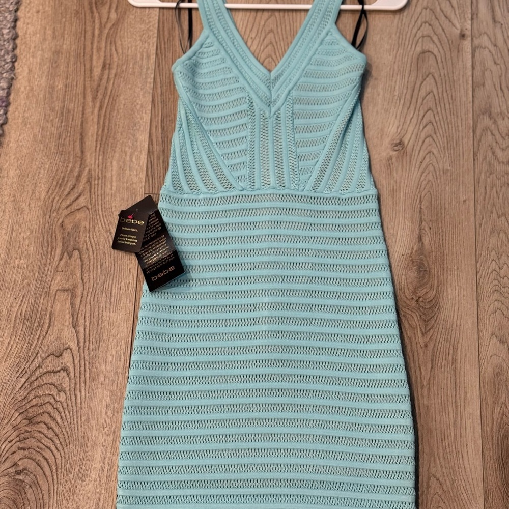 Bebe Turquoise Sleeveless Mini Dress